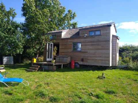 Tiny House on Wheels Double Mezzanine Cedar clad and shingle roof